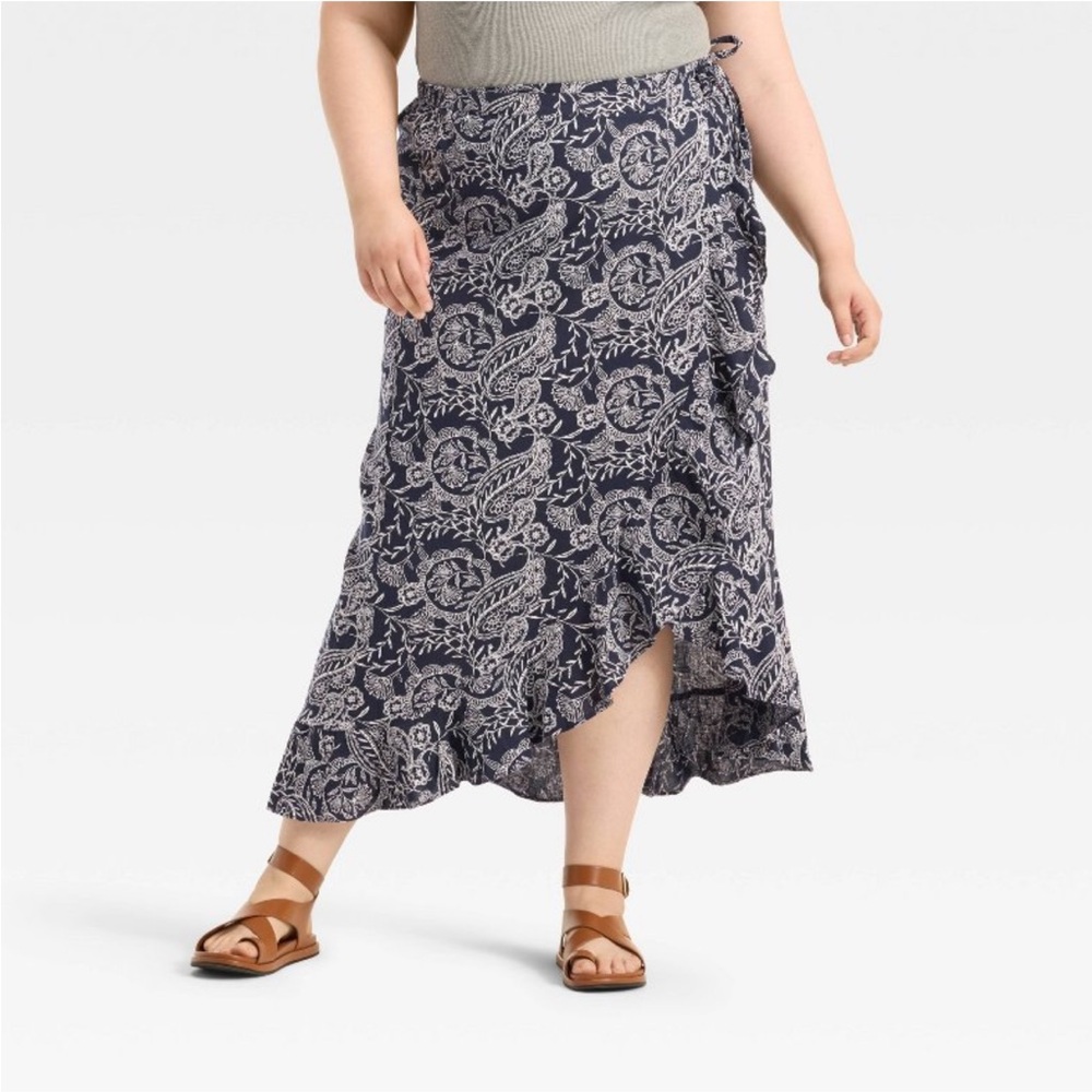 Universal Thread Ruffle Maxi Wrap Skirt